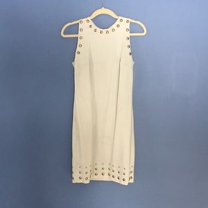 Michael Kors Size XS Beige/Gold Embellished Dress